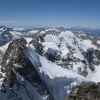 Piz Bernina - Piz Scerscen und Piz Roseg und in der Ferne die Walliser 4000er