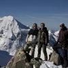 Piz Morteratsch - Gipfelfoto mit Piz Roseg im Hintergrund